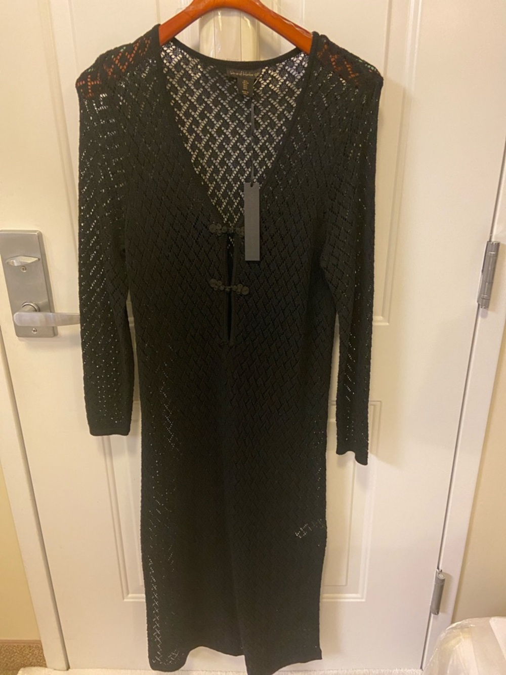 🖤House of Harlow 1960 Black Open-Knit Maxi Dress~Beach Coverup🖤